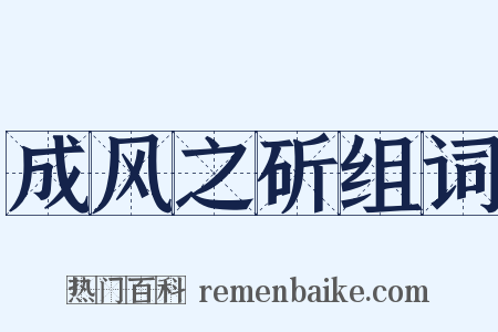 成风之斫组词是什么意思的图片